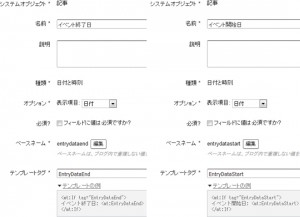 カスタムフィールド「日付」イベント開始日と終了日